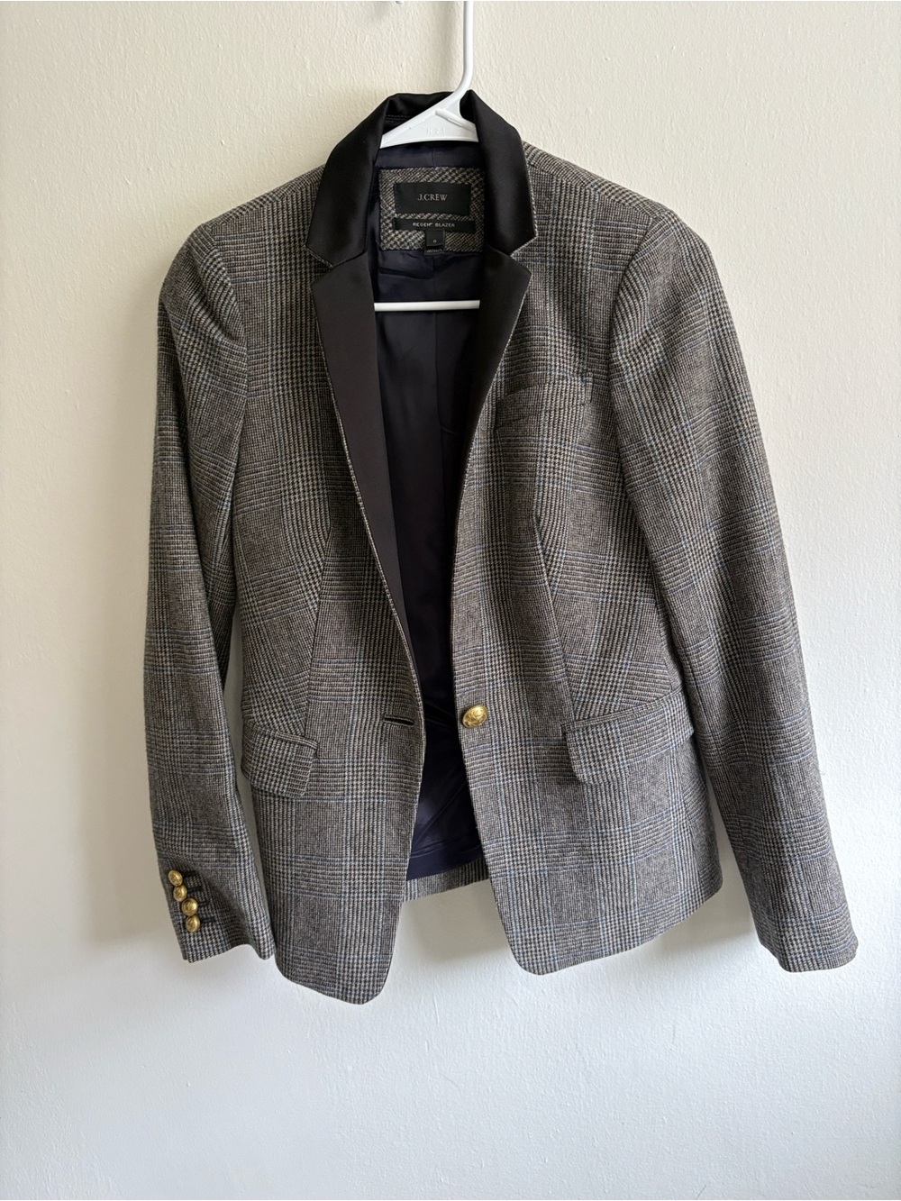 J. Crew Gray Plaid Regent Blazer, size 0